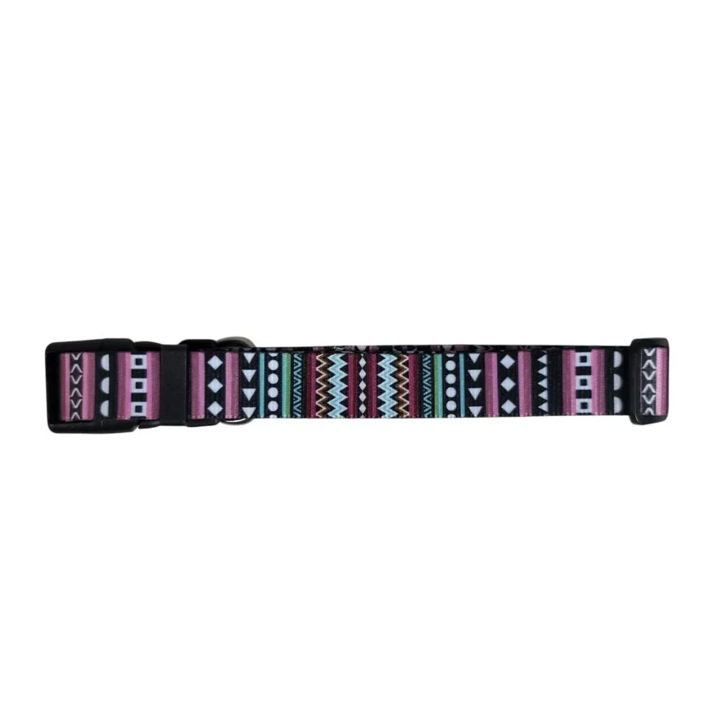 Mihqy Dog Collar Bohemian Purple Adj Small Medium Large Dogs Soft Closure NEW